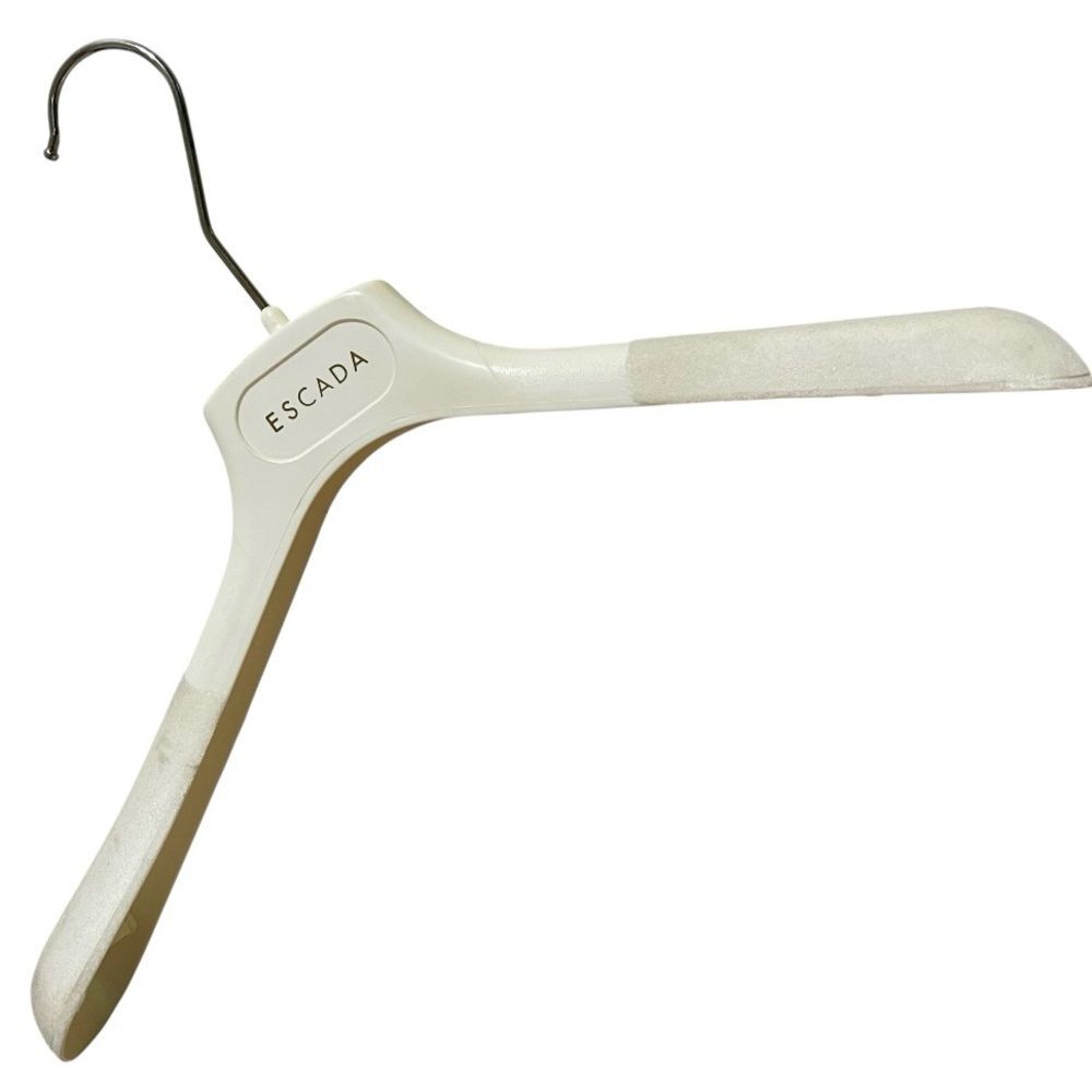 Vintage Escada Plastic Garment Coat Hanger Velvet-Like Non-Slip Fabric Gold Logo